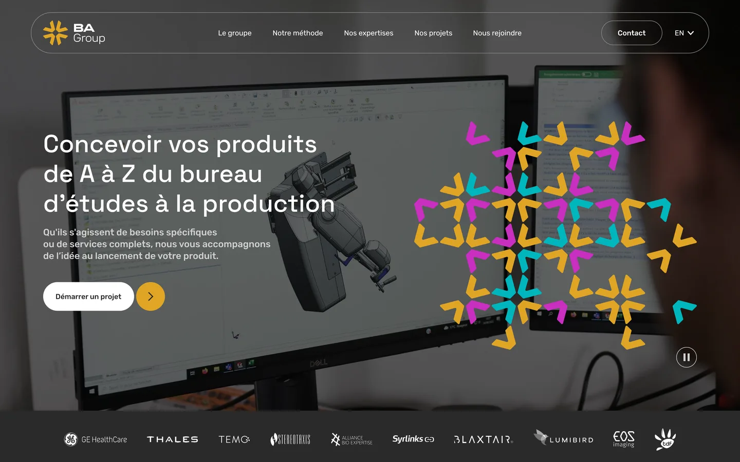 BA Group : page d’accueil du site
