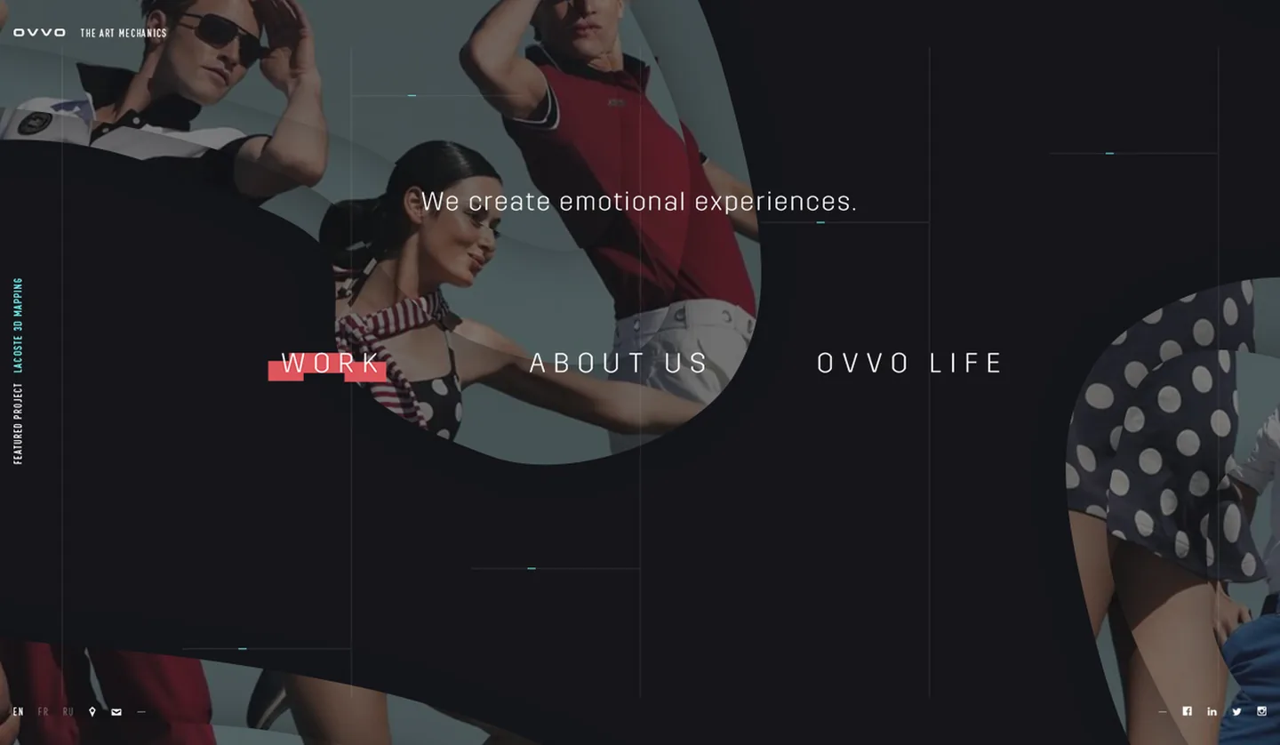 OVVO Studio : écran découpé dans le visuel clé