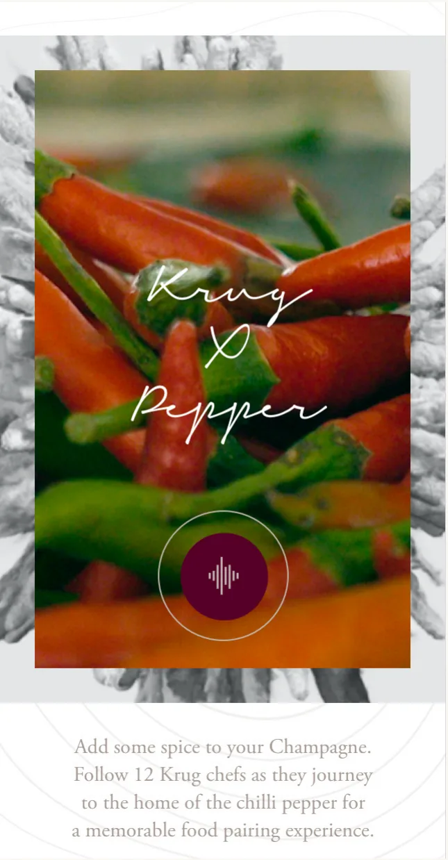 Krug Echoes, le site mobile, premiers écrans, 3 sur 3