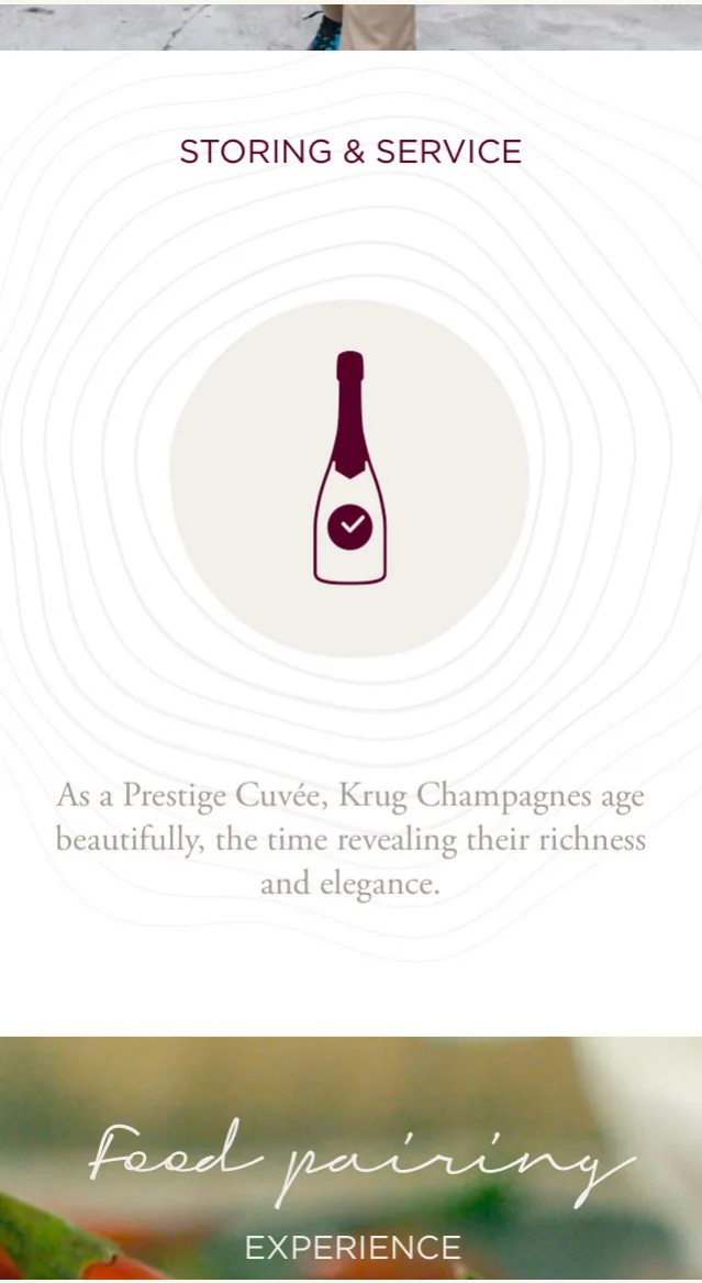 Krug Echoes, le site mobile, pages intérieures, 1 sur 3
