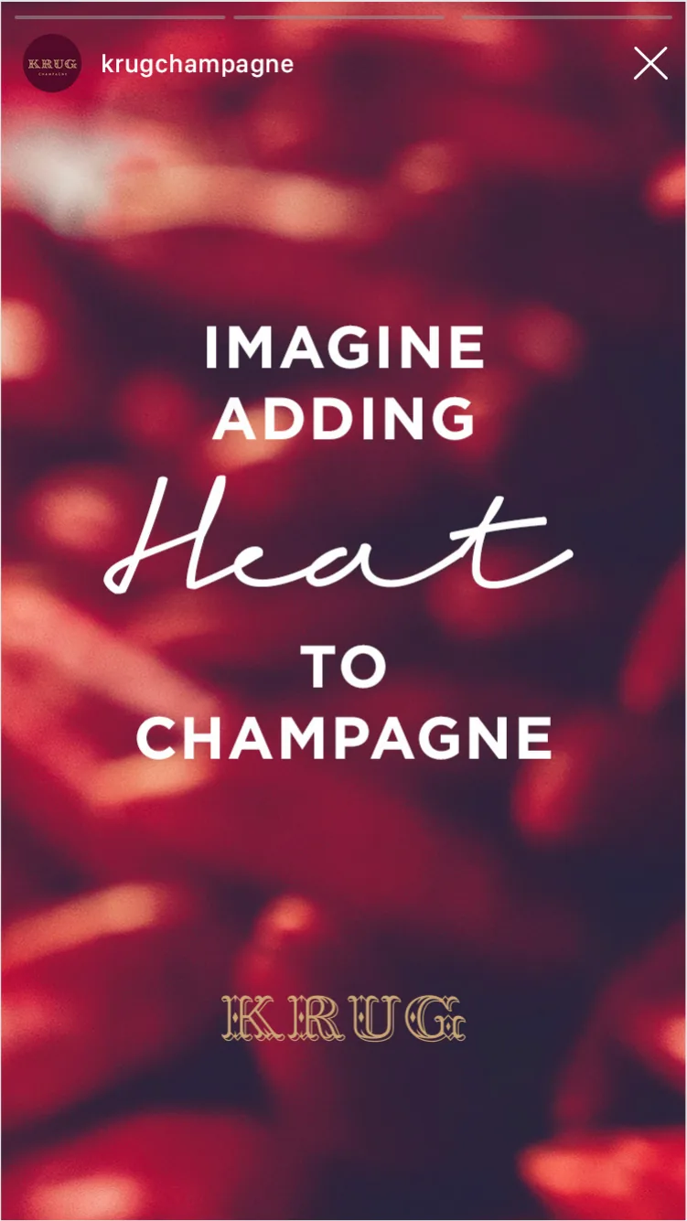 Krug Echoes, stories Instagram, 1 sur 3